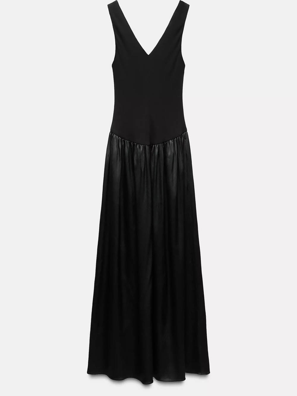 Zara Black V-Neck Midi Dress